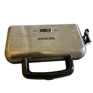 Proctor Silex Panini Press Sandwich Maker‎ Silver Black 25415PS 700W